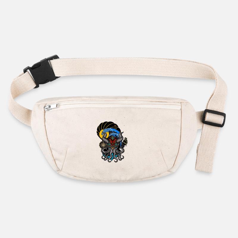 Fun octopus with horns and boat Stanley/Stella recycled Hip Bag 
