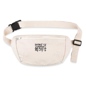 La maison est partout où se trouve mon chien - Sac banane recyclé Stanley/Stella - blanc naturel - Devant