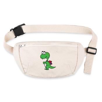 T-Rex avec sac à dos - Sac banane recyclé Stanley/Stella - blanc naturel - Devant