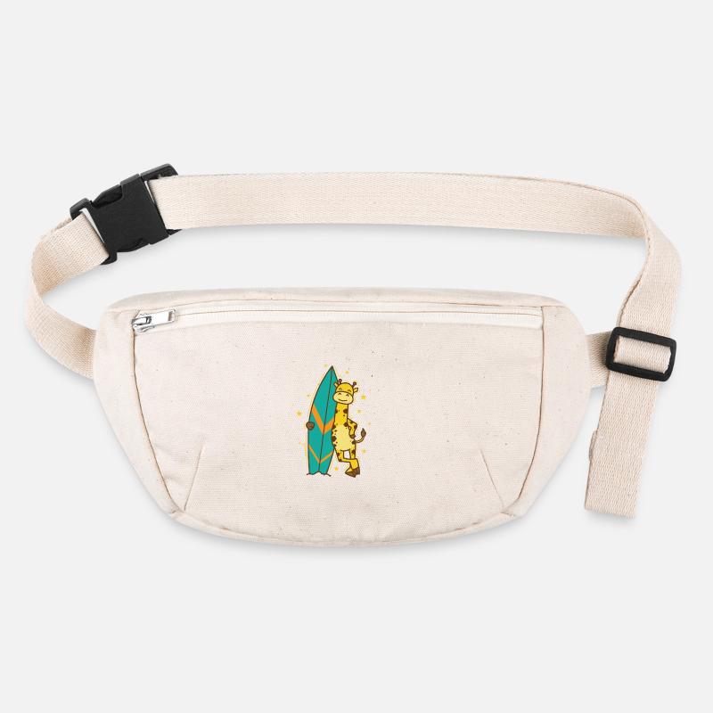 Giraffe with a surfboard Zoo Savannah Stanley/Stella recycled Hip Bag 