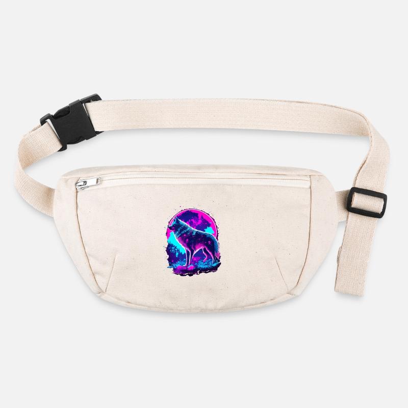 Wolf's Art Psychedelic Neon Synthwave Stanley/Stella recycled Hip Bag 