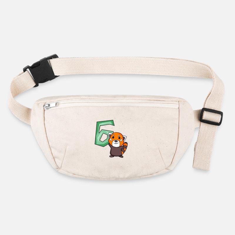 6th Birthday Motif Red Panda - six years old Stanley/Stella recycled Hip Bag 