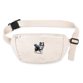 Berger Australien Bleu Merle Aussie Chiens - Sac banane recyclé Stanley/Stella - blanc naturel - Devant