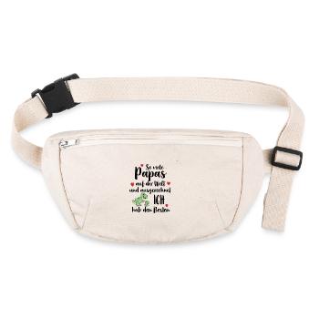 Meilleur papa tant de papas J’ai le meilleur - Sac banane recyclé Stanley/Stella - blanc naturel - Devant