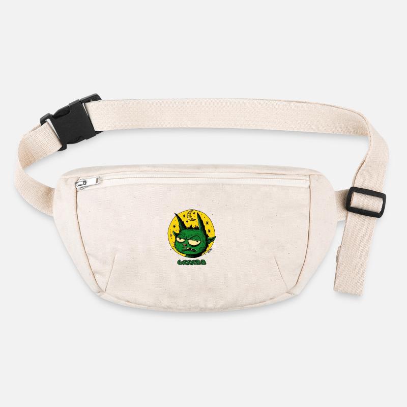 A Green Sleeping Leprechaun with Moon and Stars Stanley/Stella recycled Hip Bag 
