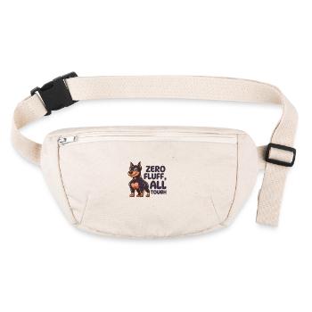 Zero Fluff, All Tough - Doberman Dog - Stanley/Stella recycled Hip Bag  - natural - Front