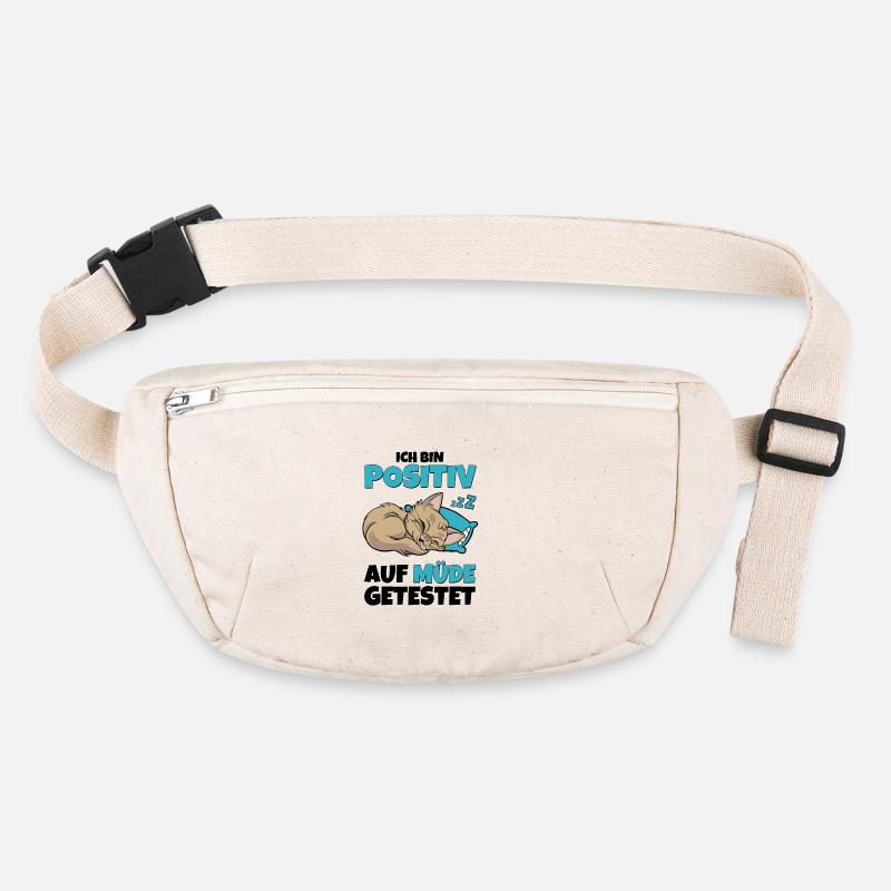 Ich bin positiv auf müde getestet – Katze Stanley/Stella recycelte Gürteltasche