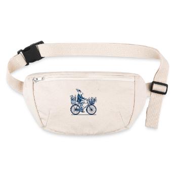 Lapin rétro de Pâques avec design de vélo - Sac banane recyclé Stanley/Stella - blanc naturel - Devant