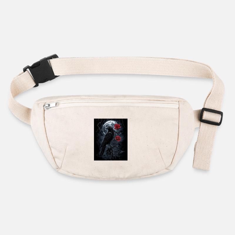 Raven Rose Moon Gloomy Gothic Black Crow Stanley/Stella recycled Hip Bag 