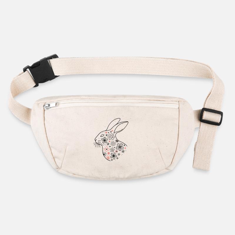 Easter Floral Bunny Vintage Retro Style Stanley/Stella recycled Hip Bag 