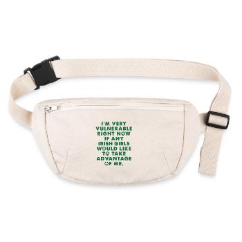 Ich bin verletzlich rn, wenn irgendein irisches Mädchen nimmt - Stanley/Stella recycelte Gürteltasche - Naturweiß - Vorne