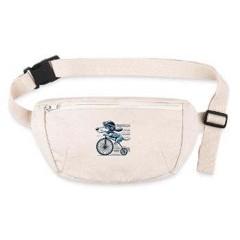 Conception de vélo pour chien amusante pour les amateurs de vélo - Sac banane recyclé Stanley/Stella - blanc naturel - Devant