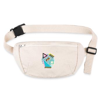 Memphis Mix – Retro Shapes & Farben - Stanley/Stella recycelte Gürteltasche - Naturweiß - Vorne