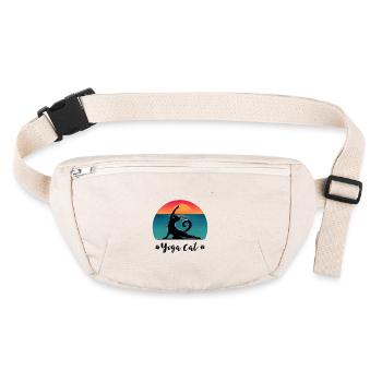 Yoga cat - Stanley/Stella recycelte Gürteltasche - Naturweiß - Vorne