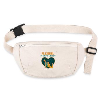 Flexible dans le corps et l’ – Yoga Mom - Sac banane recyclé Stanley/Stella - blanc naturel - Devant