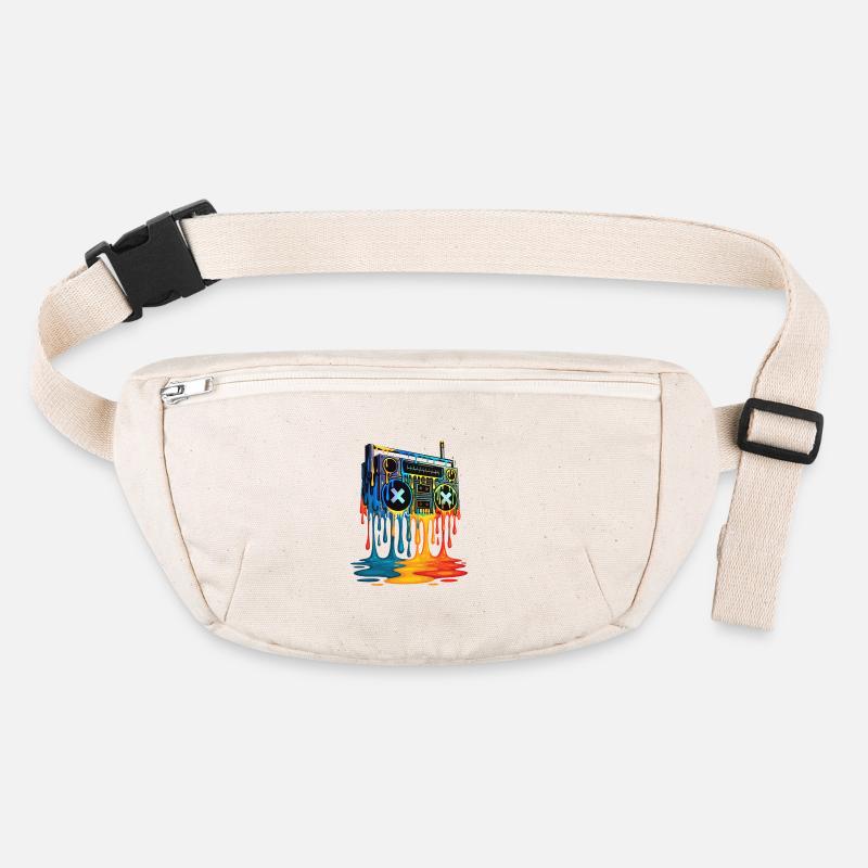 Dripping Paint Boombox Retro Hip Hop Art Throwback Stanley/Stella recycled Hip Bag 