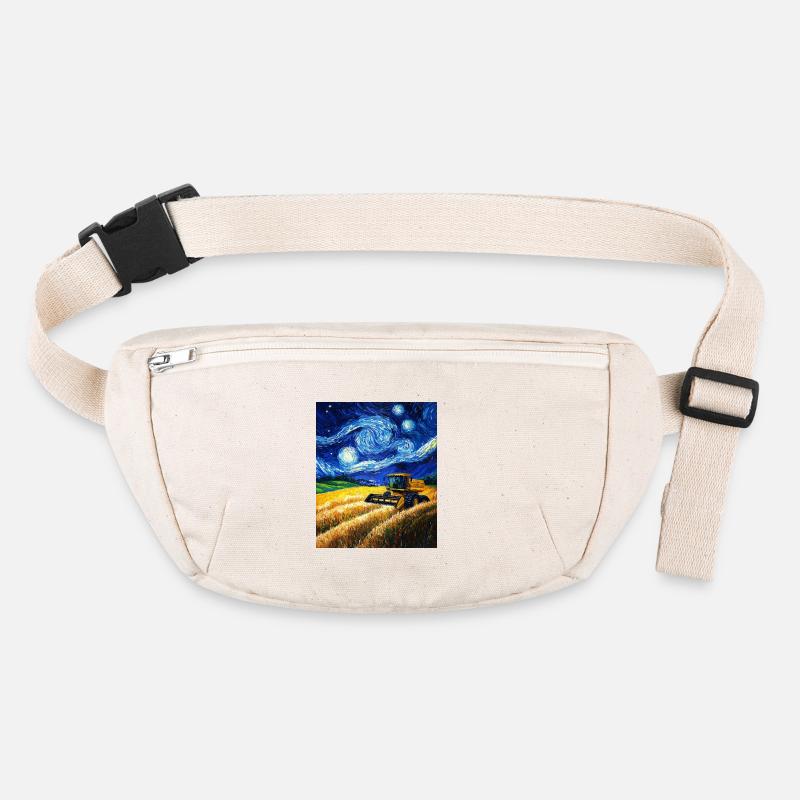Combine Harvester Farmer Van Gogh Style Starry Stanley/Stella recycled Hip Bag 