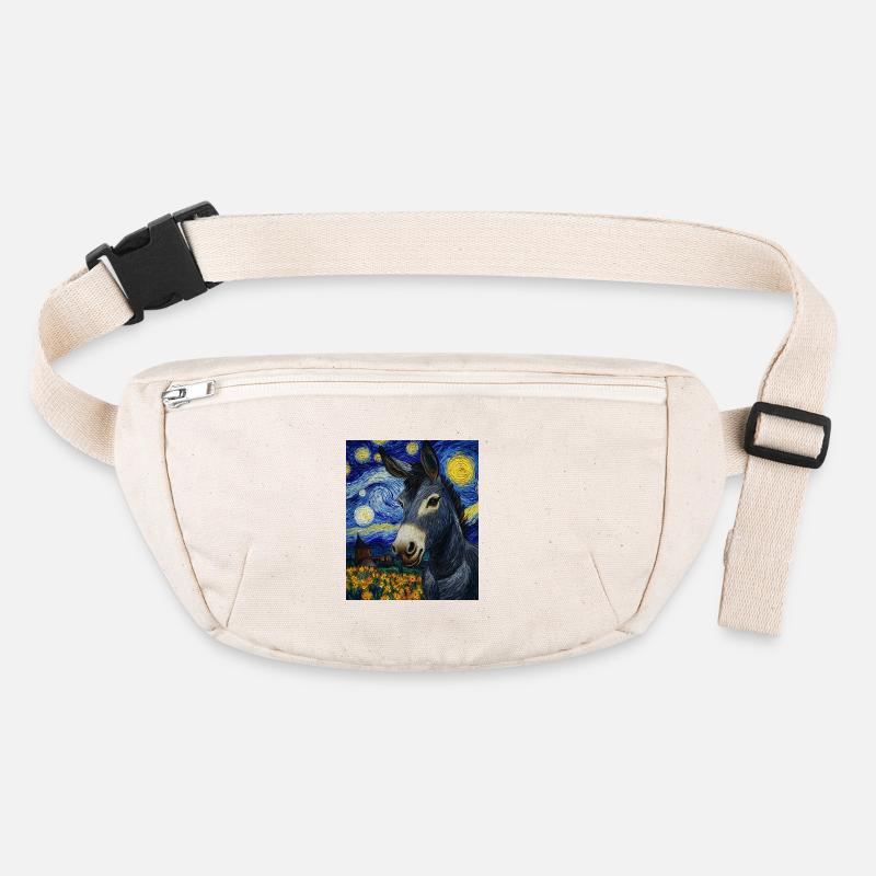 Esel Donkey Van Gogh Style Starry Night Stanley/Stella recycled Hip Bag 