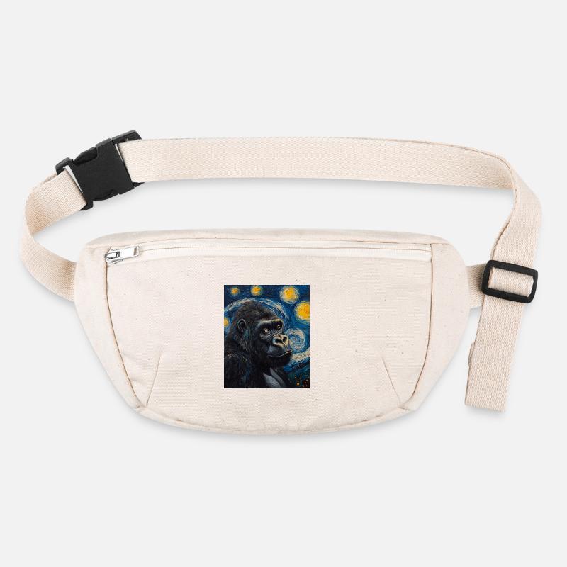 Gorille Gorille Singe Style Van Gogh Nuit étoilée Sac banane recyclé Stanley/Stella