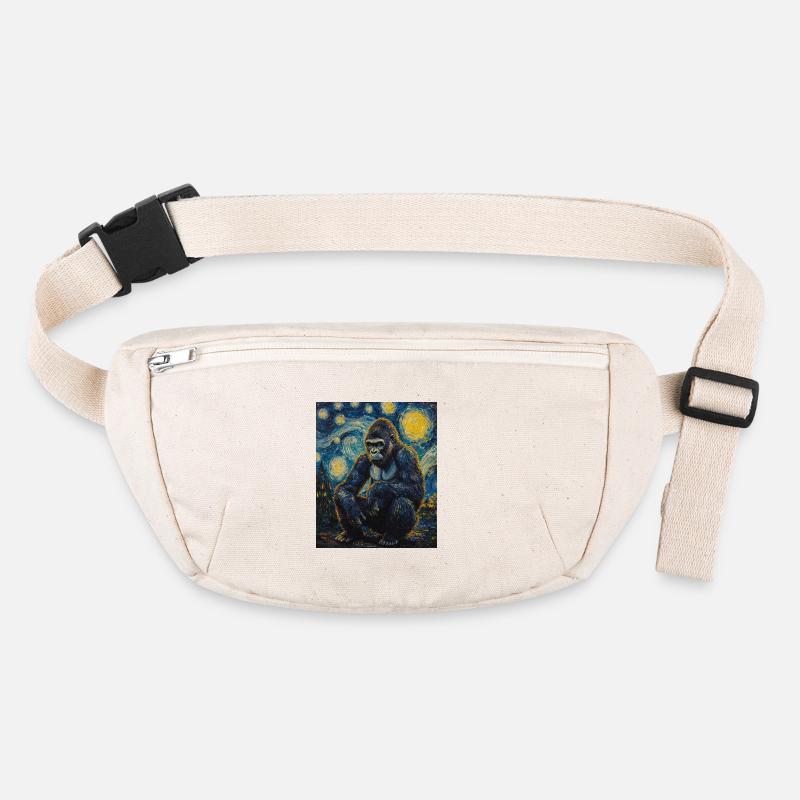 Gorille Gorille Singe Style Van Gogh Nuit étoilée Sac banane recyclé Stanley/Stella
