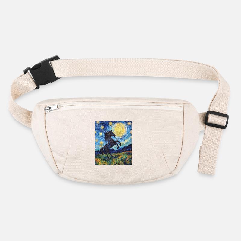 Cheval Chevaux Cavalier Style Van Gogh Nuit étoilée Sac banane recyclé Stanley/Stella