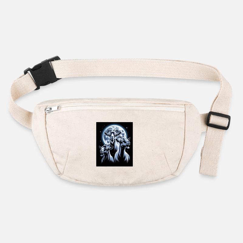 Three goats in front of full moon and starry night Stanley/Stella recycled Hip Bag 