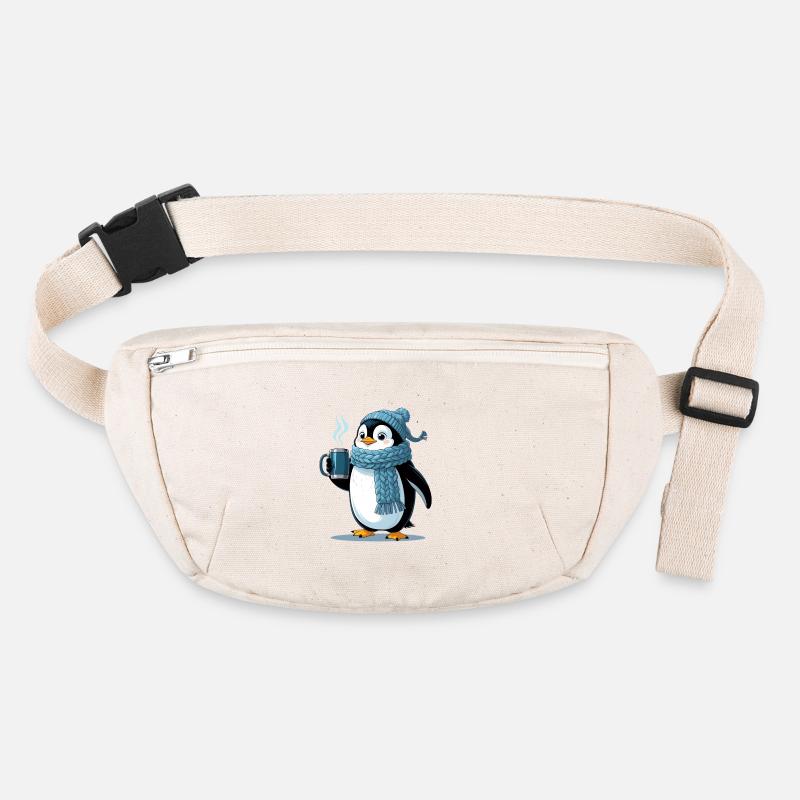Kuschelpinguin mit blauer Mütze Stanley/Stella recycelte Gürteltasche