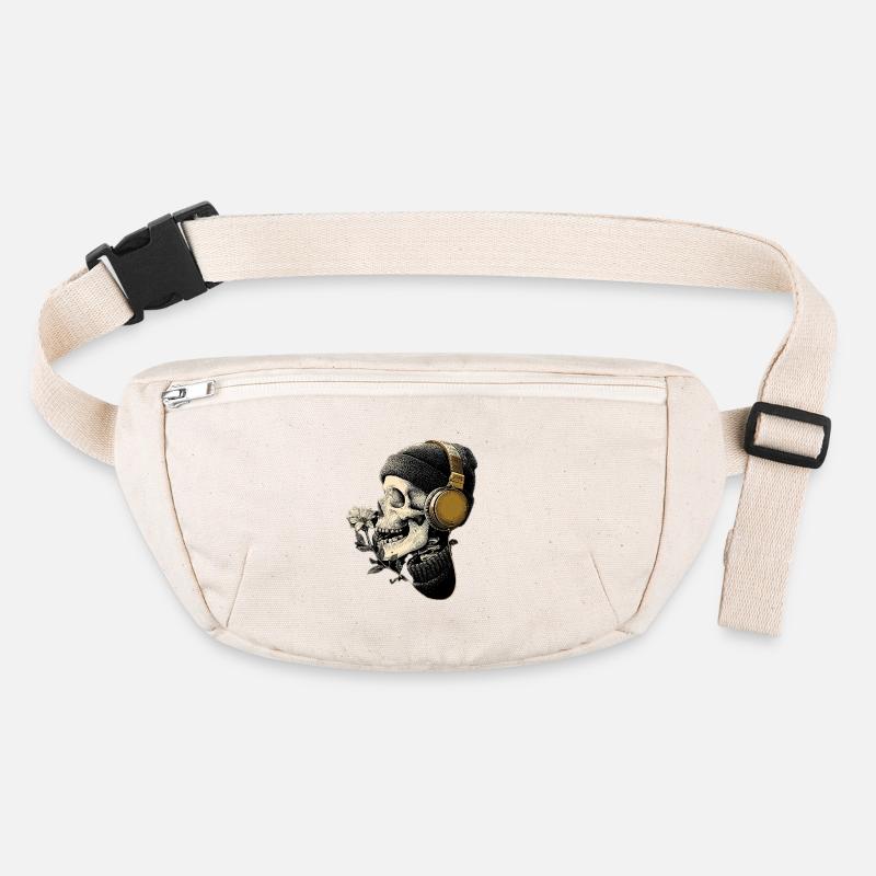 Headphone Skull with Flower Stanley/Stella recycled Hip Bag 