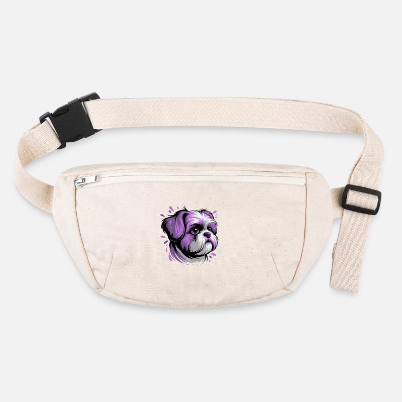 Portrait de tête de chien violet Sac banane recyclé Stanley/Stella
