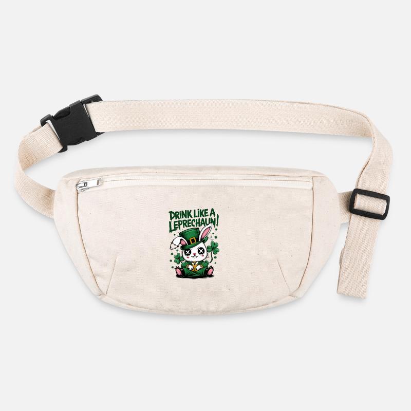 Drinking Bunny Leprechaun St. Patrick's Day Stanley/Stella recycled Hip Bag 