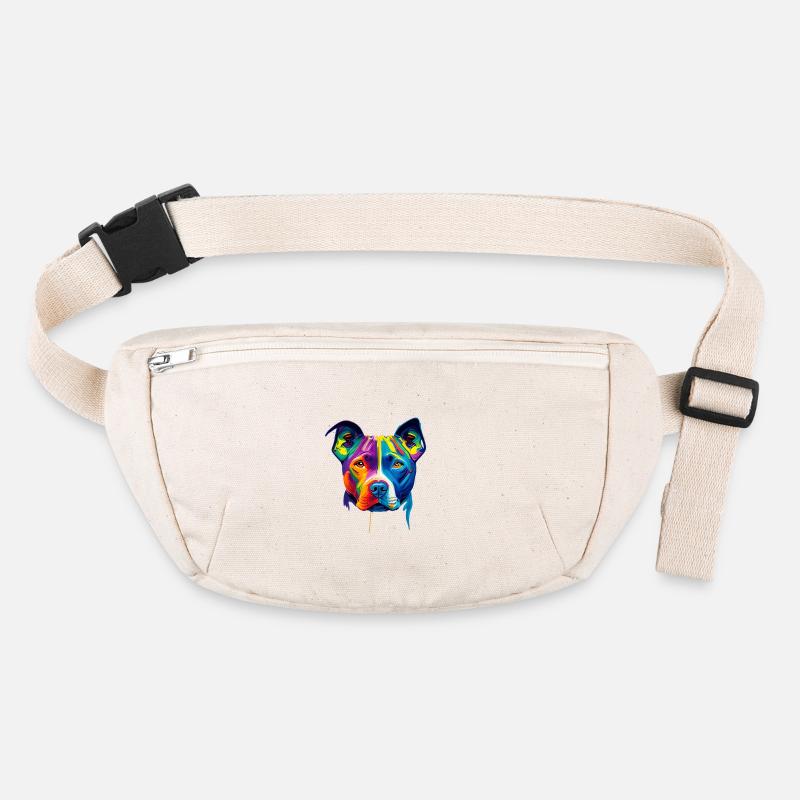 Bunte Pitbull-Hunde-Gesichtsmaler-Splatter-Kunst Stanley/Stella recycelte Gürteltasche