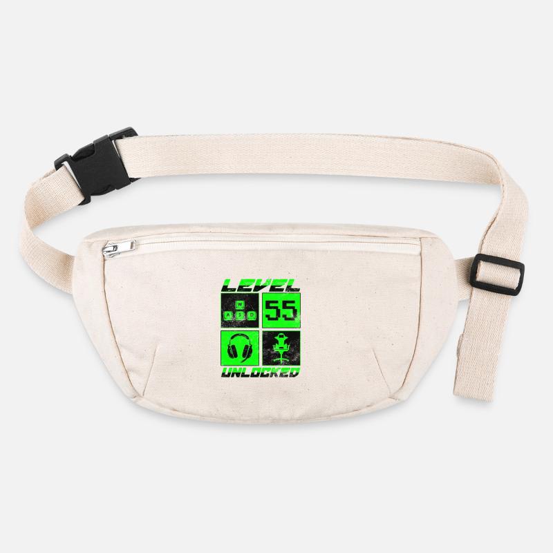Geburtstag Geschenk Level Unlocked 55 Jahre Stanley/Stella recycelte Gürteltasche