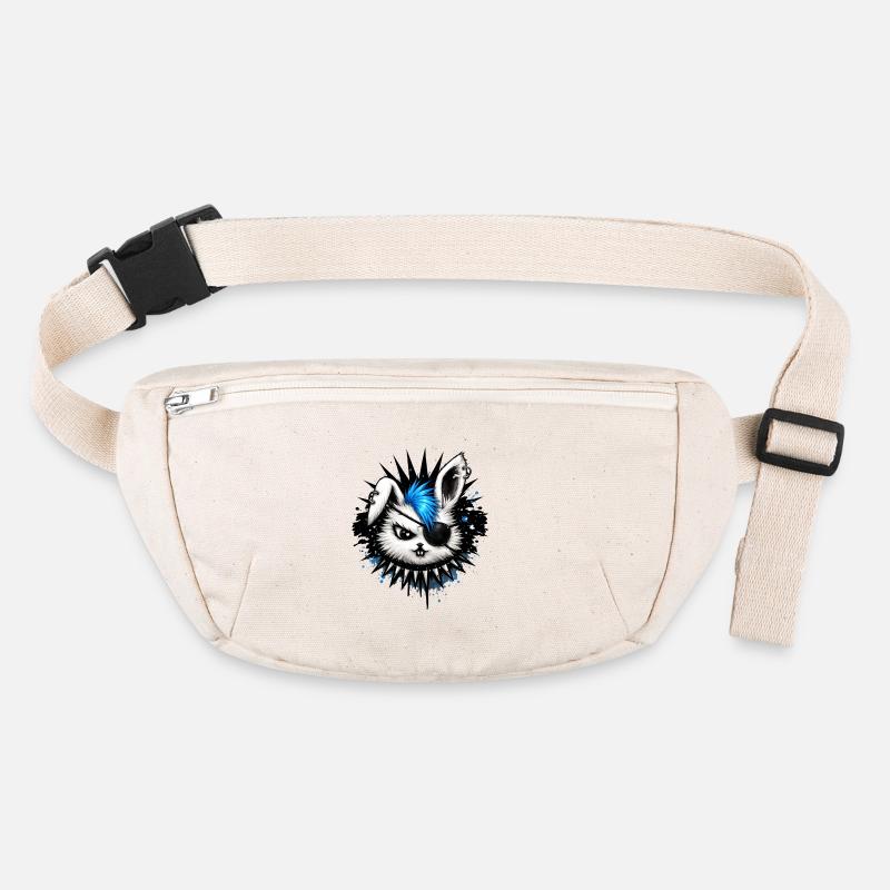 Punk rabbit with mohawk and eyepatch Stanley/Stella recycled Hip Bag 
