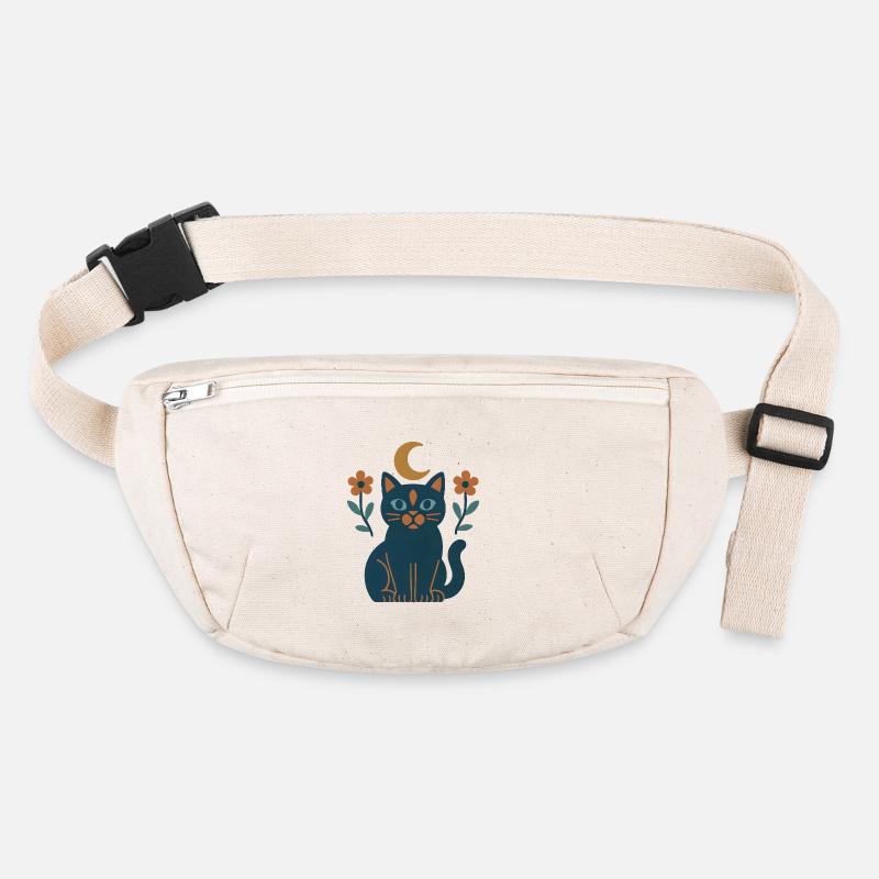 Chat de la lune aux fleurs nocturnes Sac banane recyclé Stanley/Stella