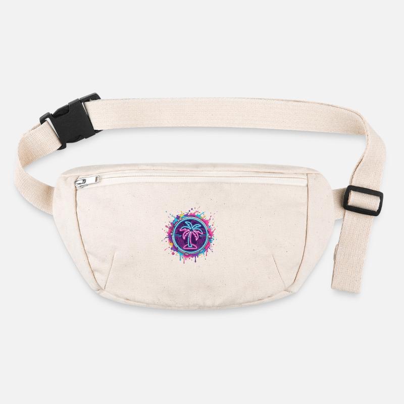 Palmier néon dans le cercle cybernétique Sac banane recyclé Stanley/Stella