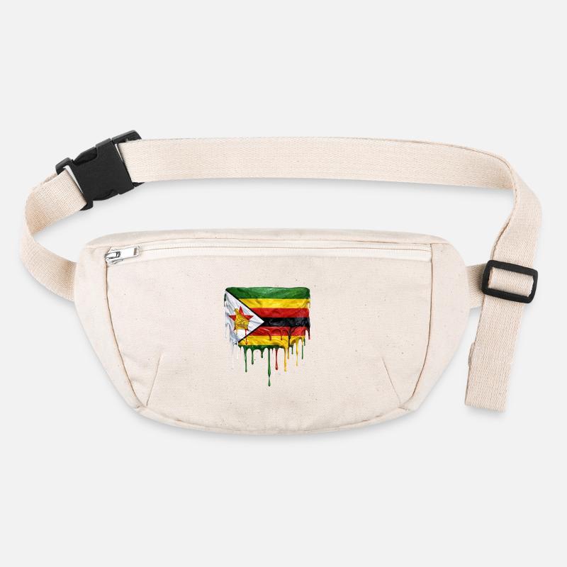 Zimbabwe flag with dripping paint Stanley/Stella recycled Hip Bag 
