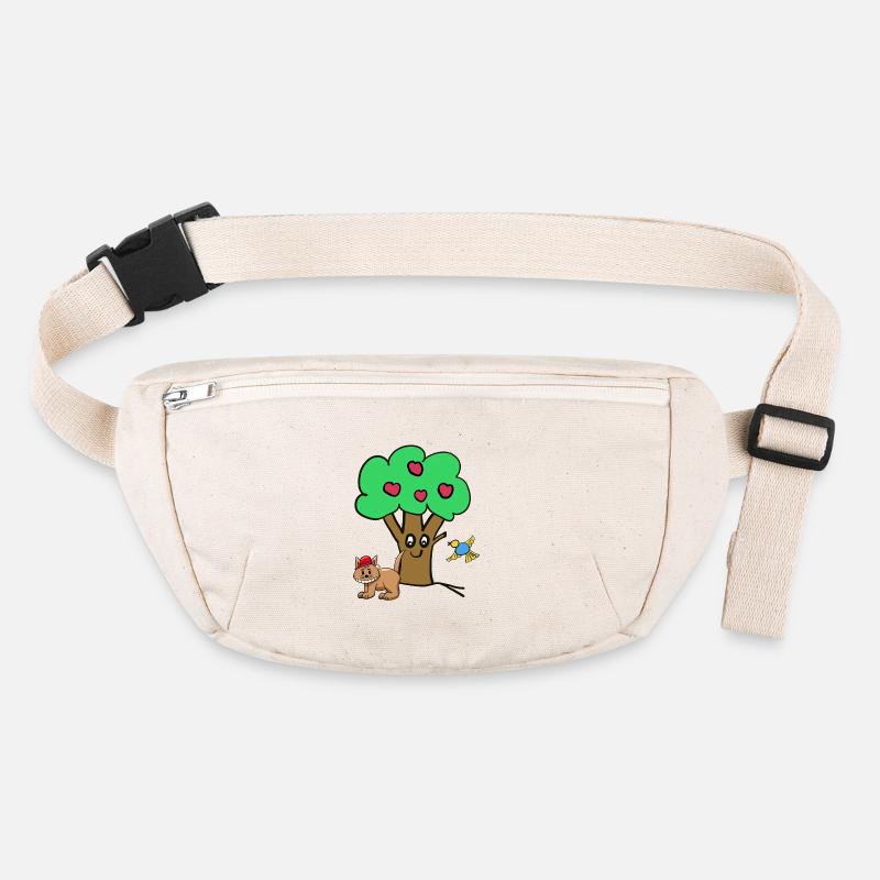 Apple Tree Cat Bird Kids Garden Nature Stanley/Stella recycled Hip Bag 