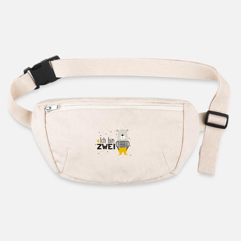 2. Geburtstag, zwei, zweiter, Bär, Birthday - Stanley/Stella recycelte Gürteltasche - Naturweiß
