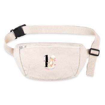 1st birthday, one, first, birthday, first, girl - Stanley/Stella recycled Hip Bag  - natural - Front