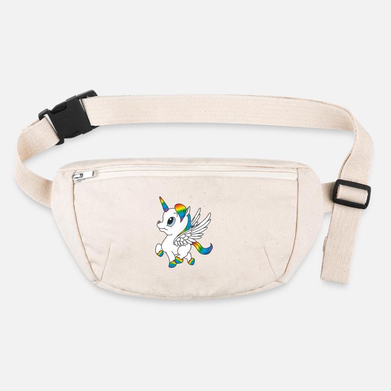 Rainbow unicorn, Pegasus Stanley/Stella recycled Hip Bag 