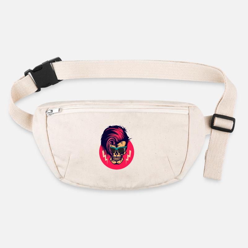 Kopf des Todes Hipster Punk Schädel Schädel Eclair Frisur Stanley/Stella recycelte Gürteltasche