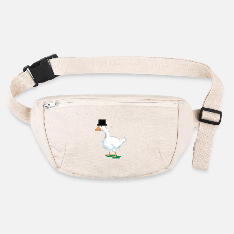 Duck with pixelated top hat Stanley/Stella recycled Hip Bag 