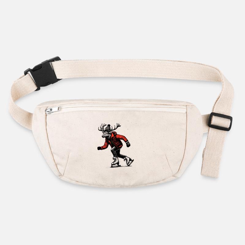 Ice skating moose Stanley/Stella recycled Hip Bag 
