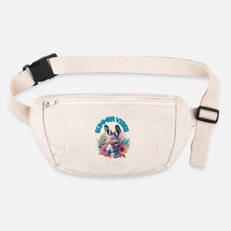 Donkey among flowers in summer feeling Stanley/Stella recycled Hip Bag 