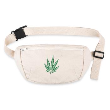 Cannabis Blatt - Stanley/Stella recycelte Gürteltasche - Naturweiß - Vorne