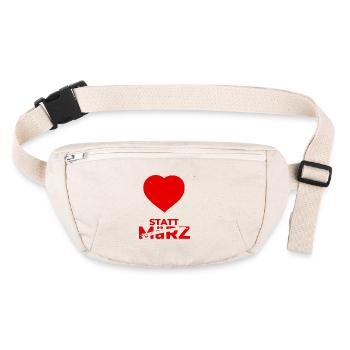 Herz satt März - Stanley/Stella recycelte Gürteltasche - Naturweiß - Vorne