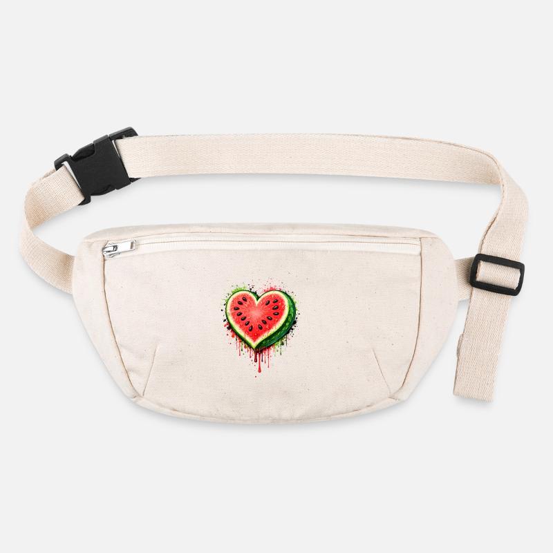 Illustration juteuse de pastèque en forme de cœur Sac banane recyclé Stanley/Stella