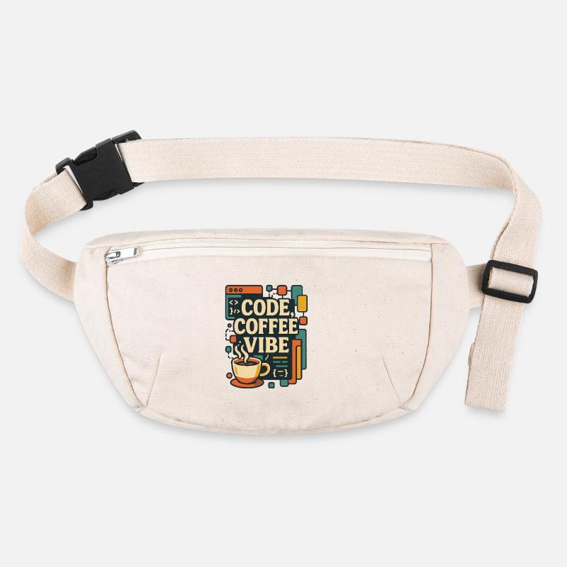 Code Coffee Vibe – T-shirt Programmeur drôle Sac banane recyclé Stanley/Stella