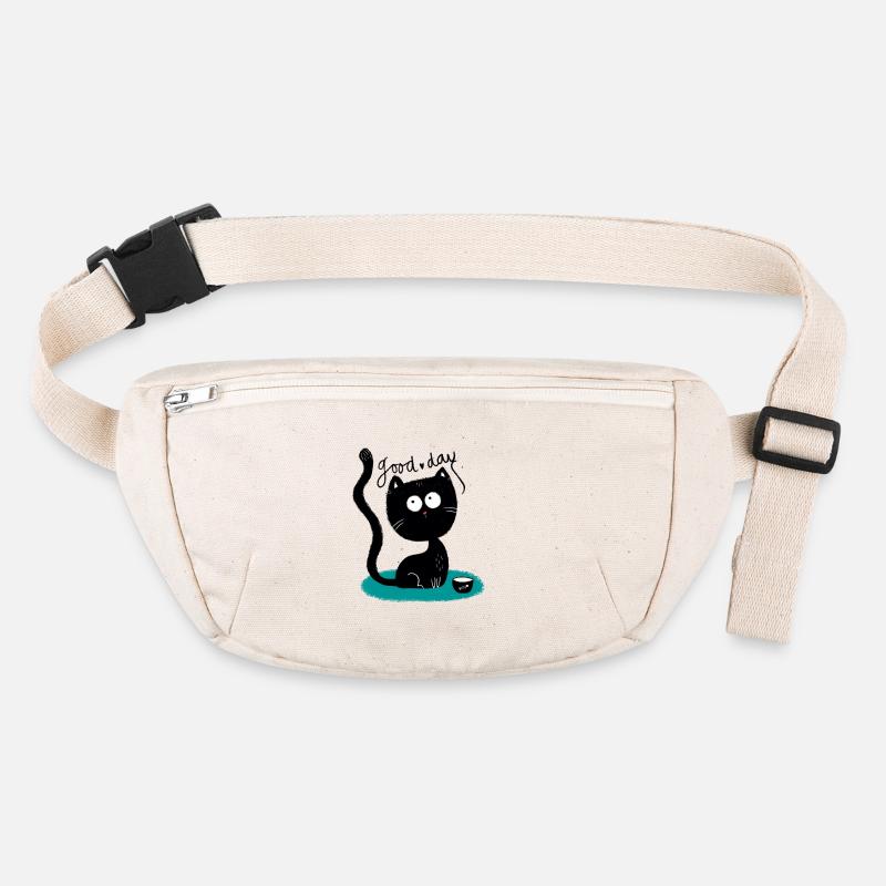 Little Black Kitten - Stanley/Stella recycled Hip Bag  - natural