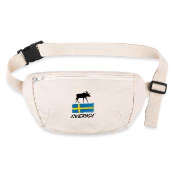 Sverige orignal drapeau Suède autocollant souvenir - Sac banane recyclé Stanley/Stella - blanc naturel - Devant